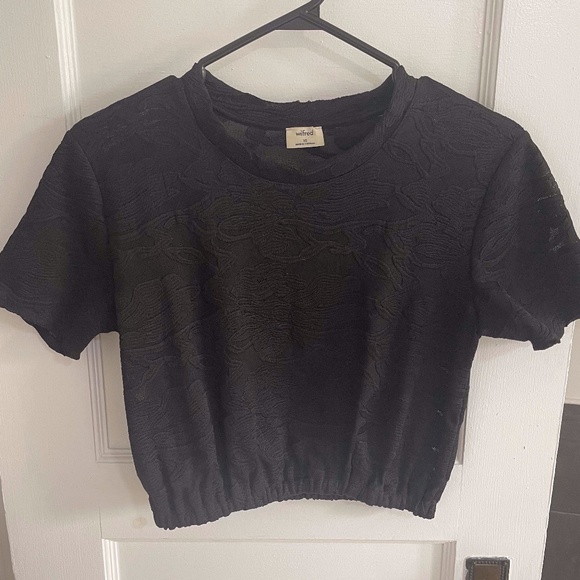 Aritzia Cropped Black T-Shirt Size XS - Picture 1 of 2